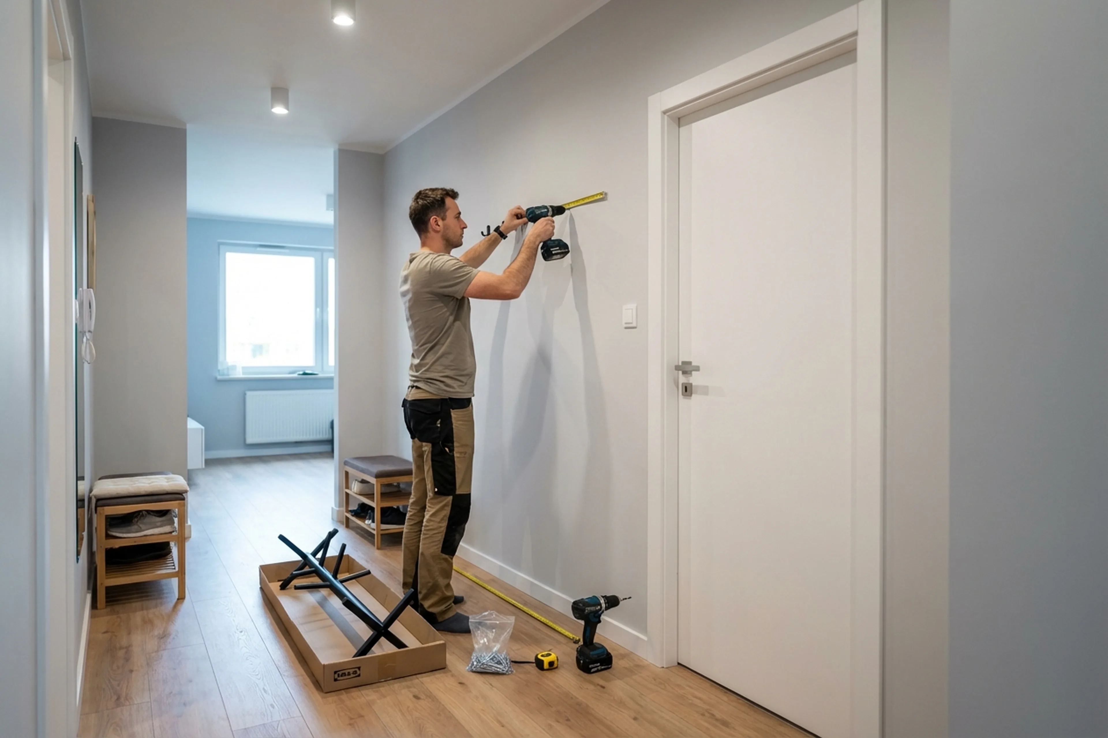 Coat Hook and Hanger Installation in Warsaw: before the work starts