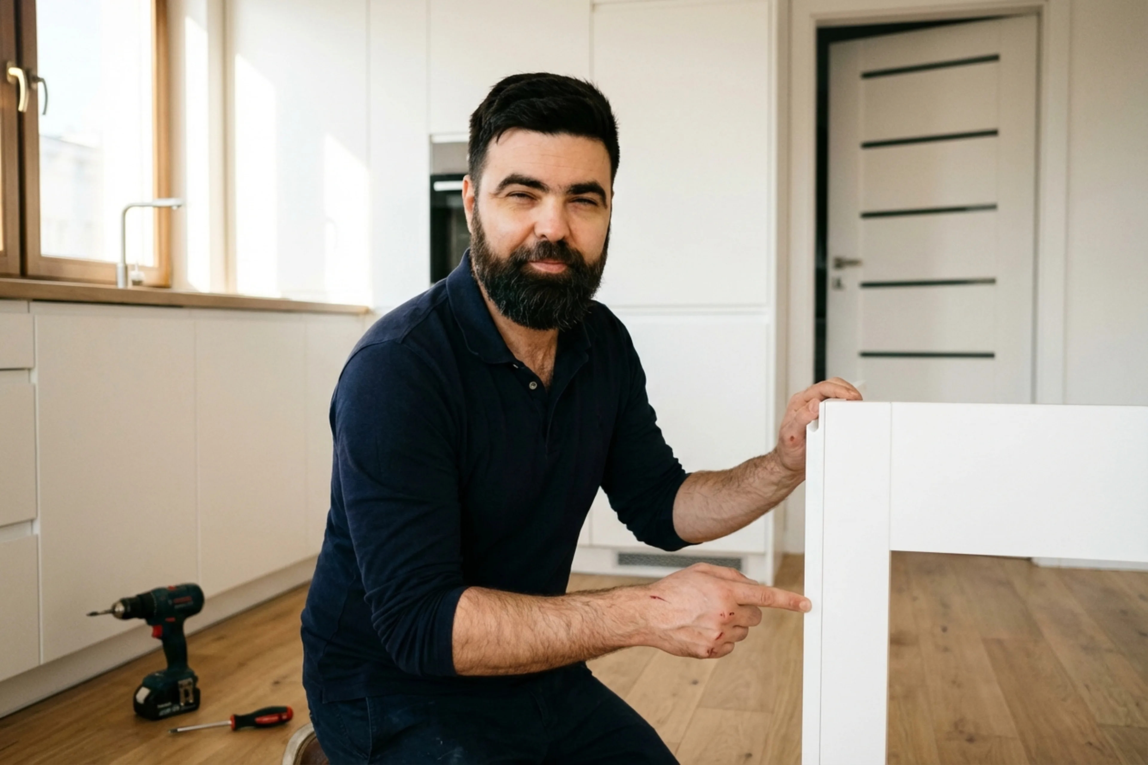 Kitchen Plinth Installation in Warsaw, a HandyMan24 handyman at work