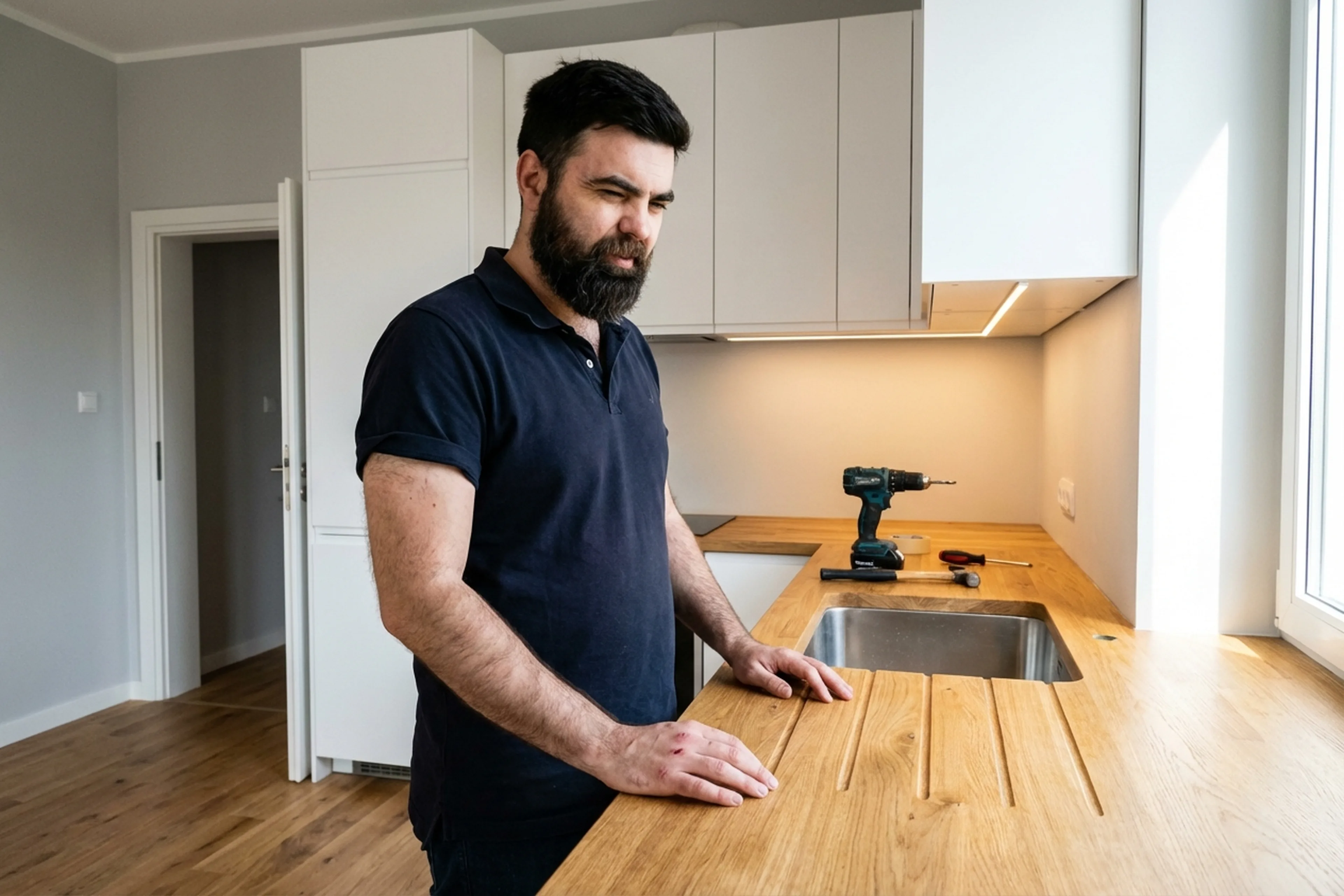 Wooden Countertop Installation in Warsaw, how it looks afterwards