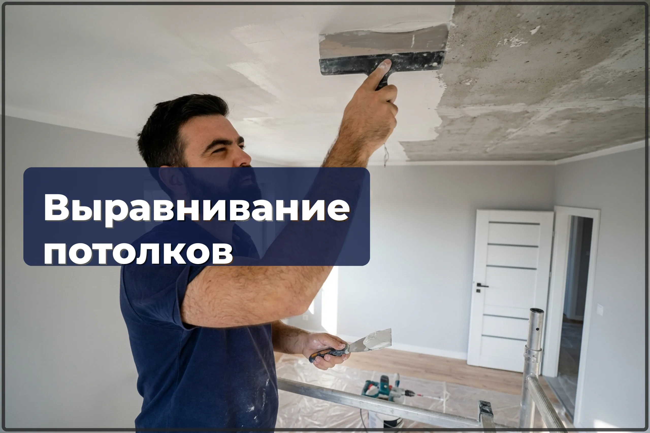Выравнивание потолков в Варшаве — шпаклёвка и подготовка к покраске — HandyMan24 Варшава