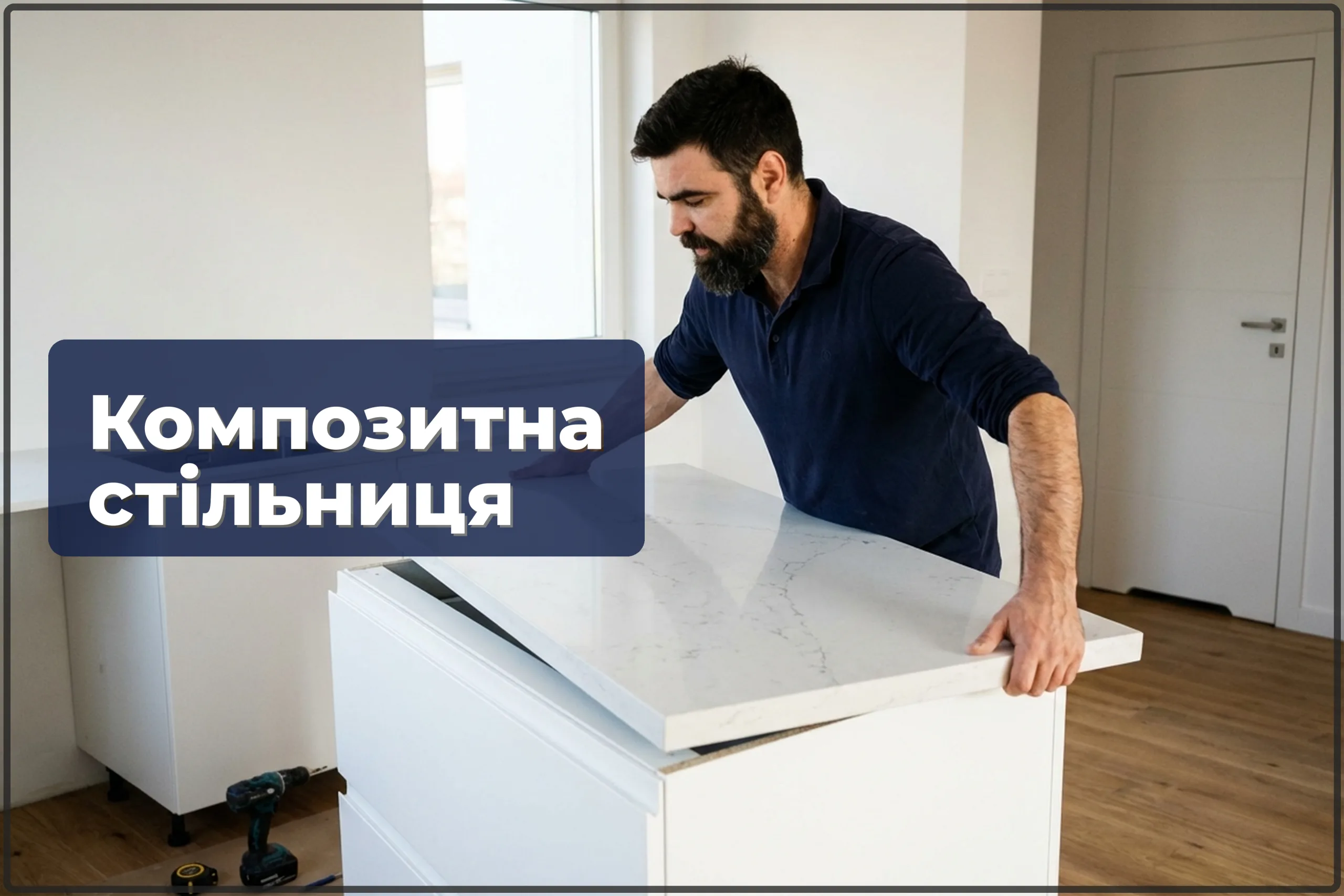 Монтаж композитної стільниці у Варшаві — кварц, акрил, Silestone, Corian — HandyMan24 Варшава