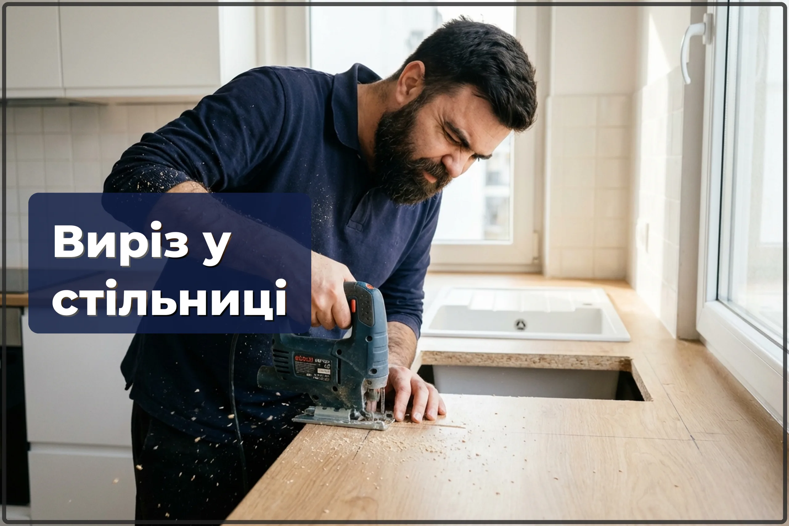 Виріз отвору в стільниці у Варшаві — під мийку та варильну панель — HandyMan24 Варшава