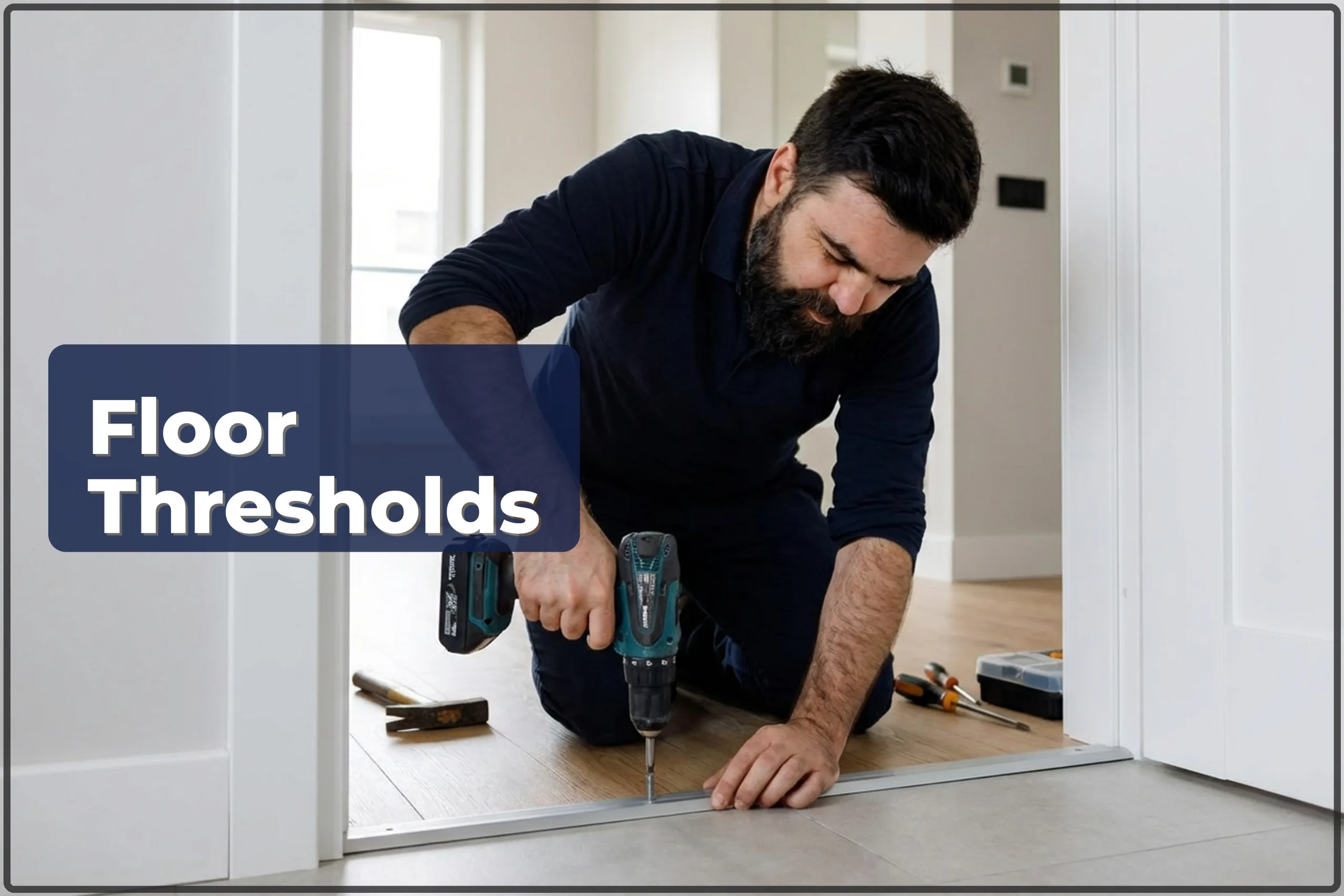 Floor threshold installation in Warsaw — clean transitions between flooring types — HandyMan24 Warsaw