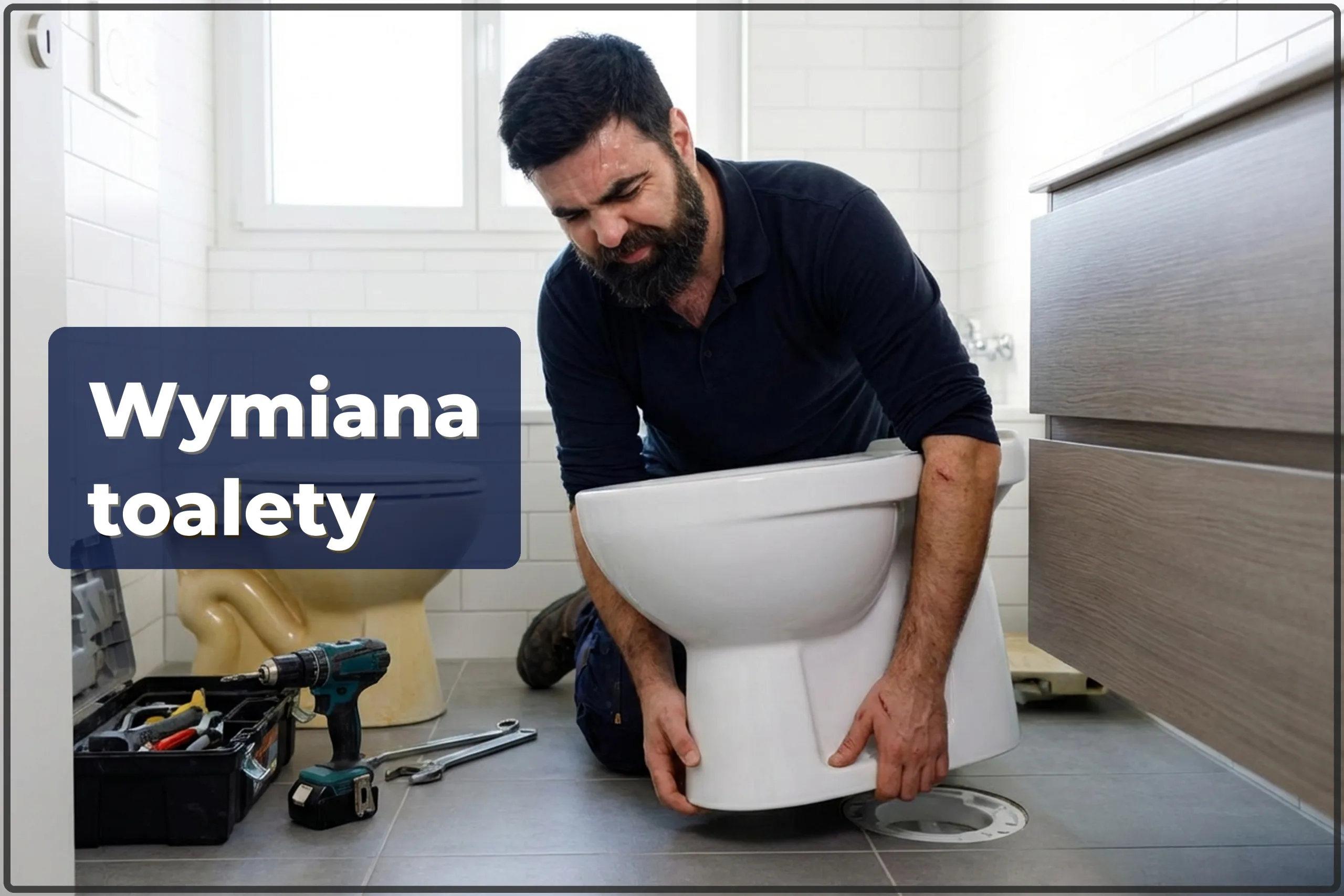 Wymiana toalety stojącej w Warszawie — demontaż starej i montaż nowej — HandyMan24 Warszawa
