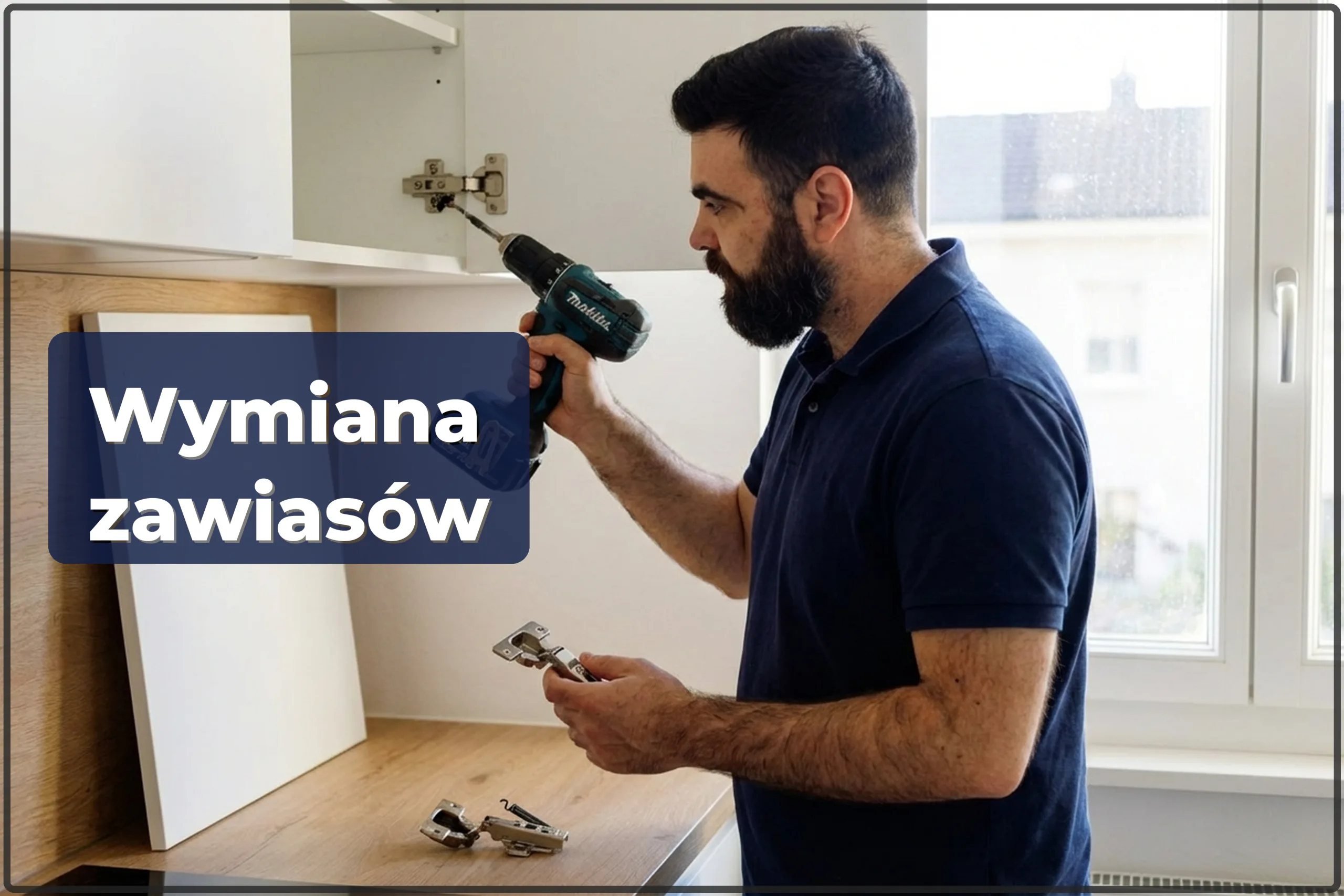 Wymiana zawiasów meblowych w Warszawie — dobierzemy i zamontujemy w jedną wizytę — HandyMan24 Warszawa