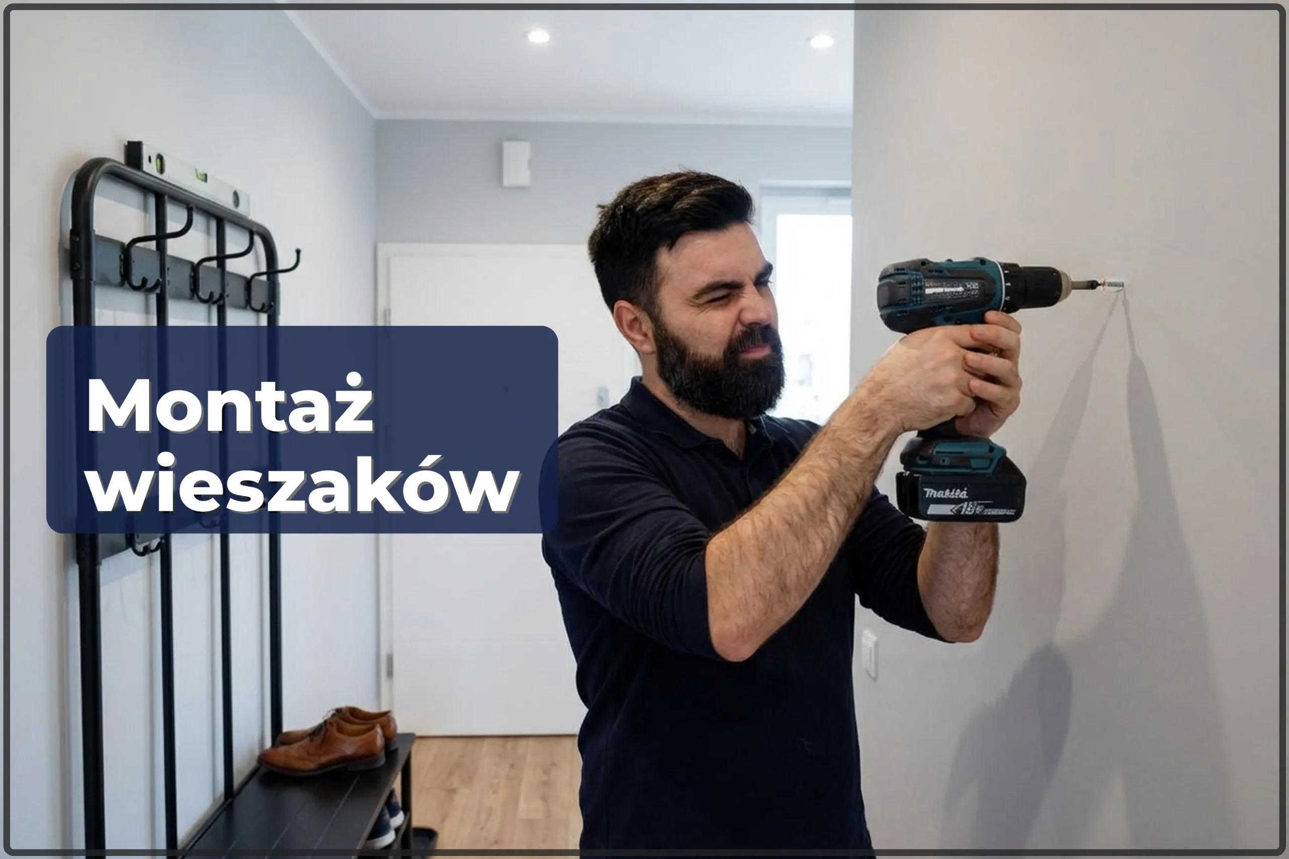 Montaż wieszaków i haczyków w Warszawie — w przedpokoju, łazience, kuchni — HandyMan24 Warszawa