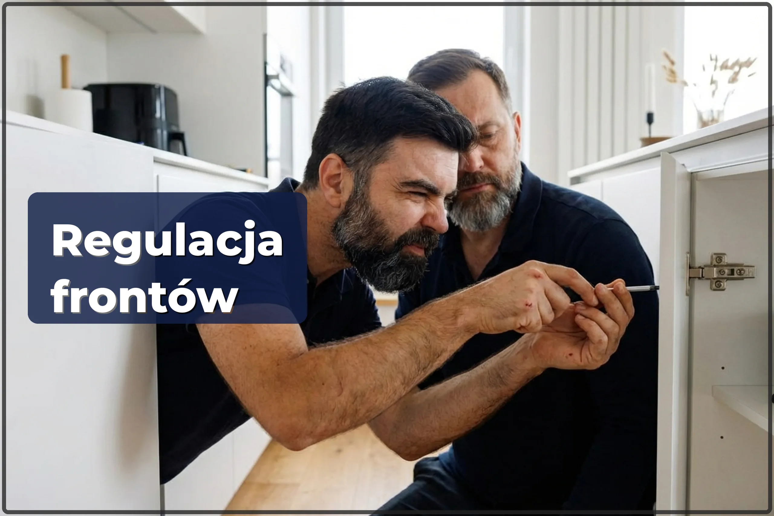 Regulacja frontów kuchennych w Warszawie — wyrównanie drzwiczek i szuflad — HandyMan24 Warszawa