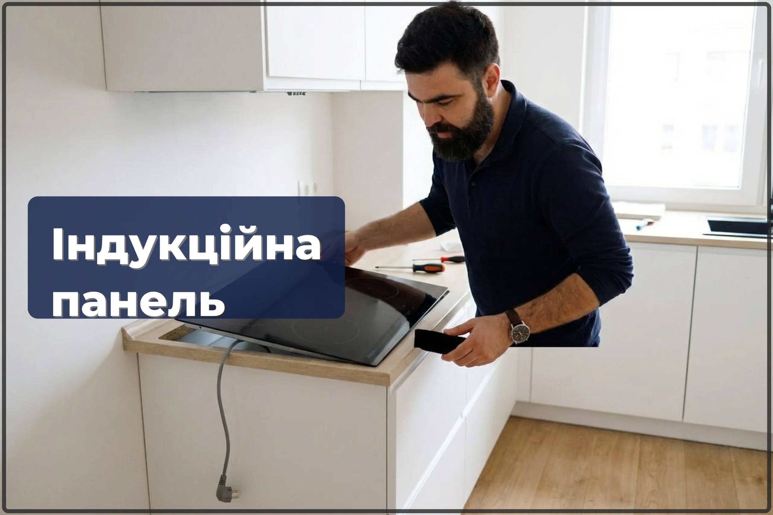 Підключення індукційної плити на кухні у Варшаві — вбудовування в стільницю