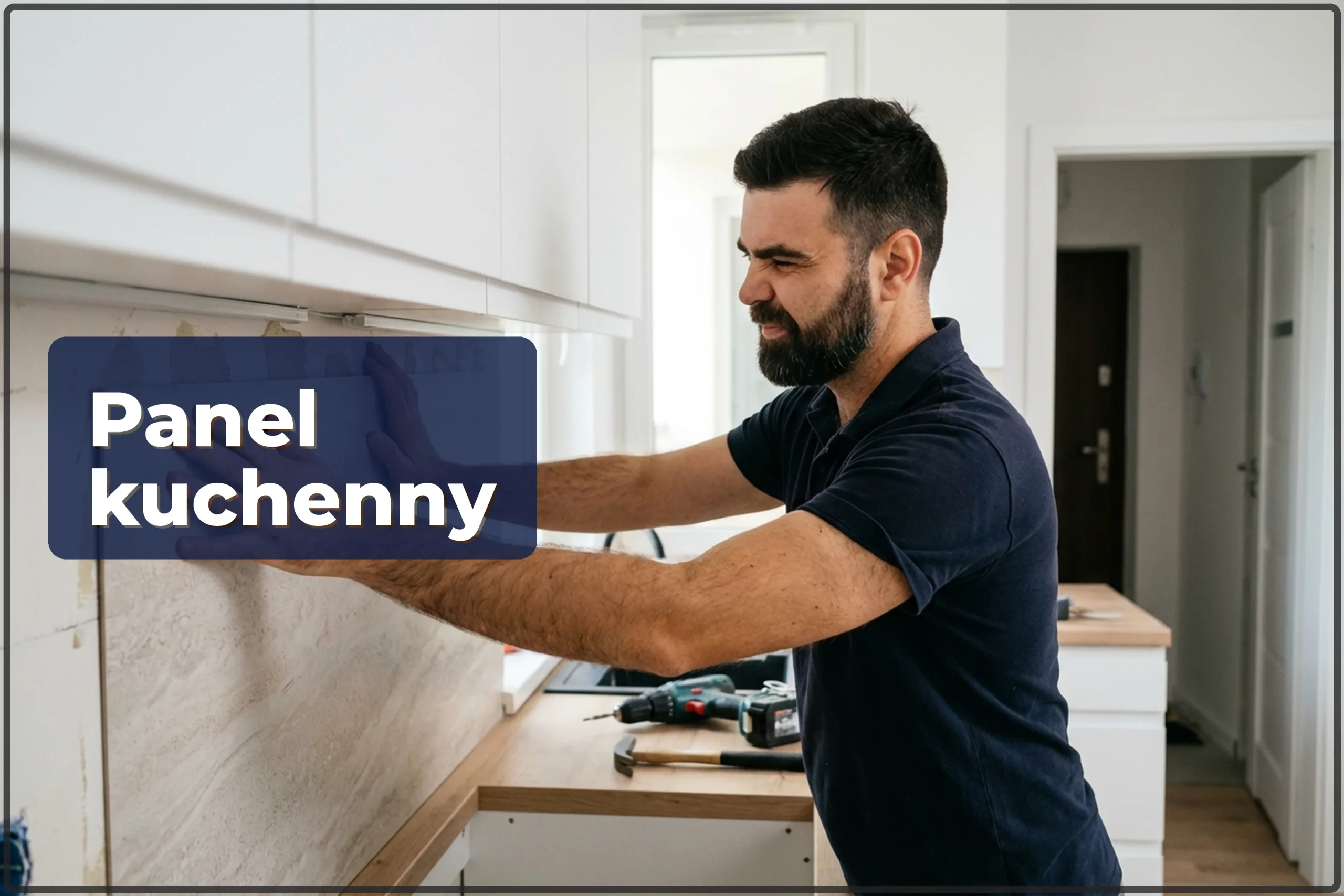 Montaż panelu ściennego w kuchni w Warszawie — panel nad blatem — HandyMan24 Warszawa