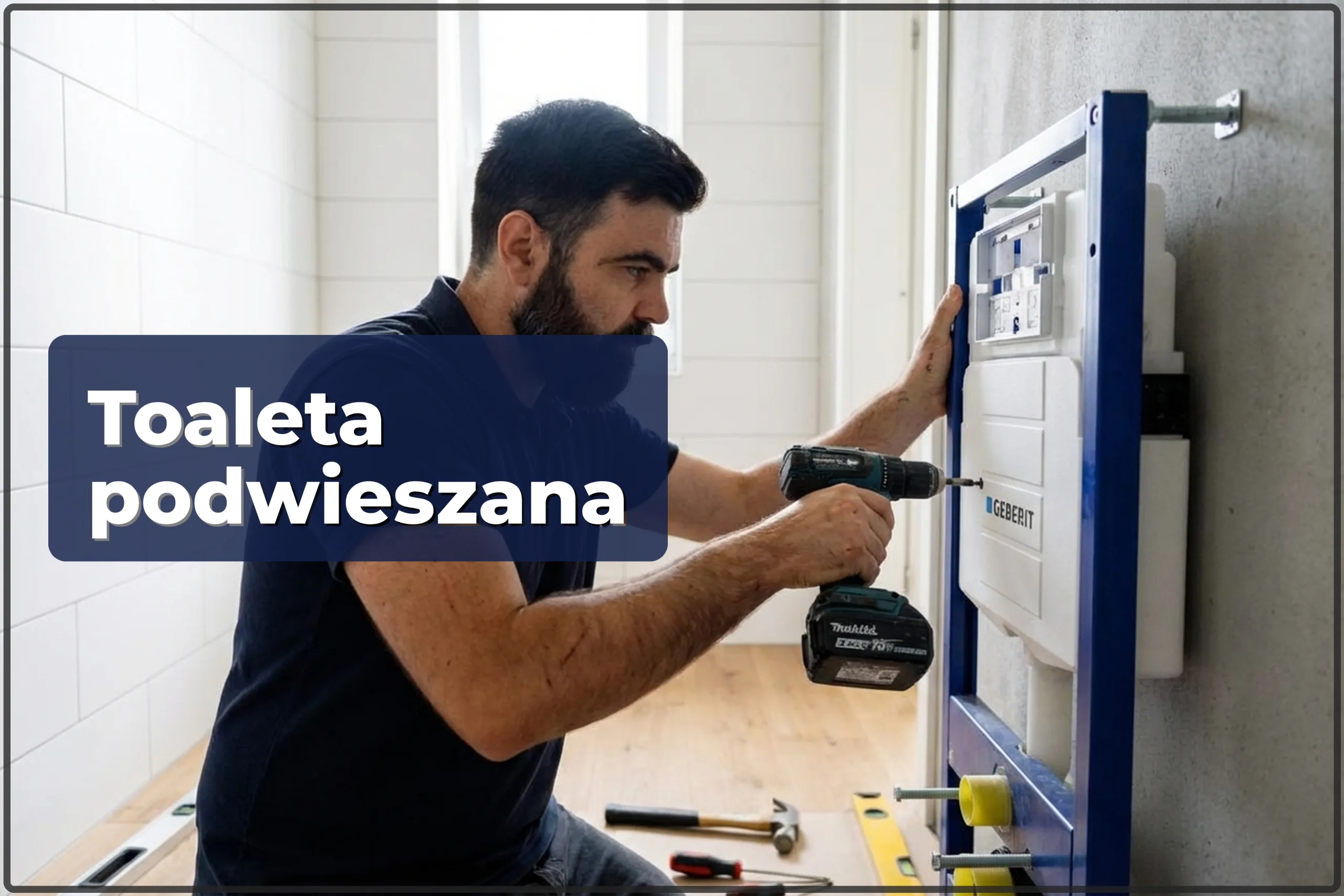 Montaż toalety podwieszanej w Warszawie — stelaż i miska WC — HandyMan24 Warszawa