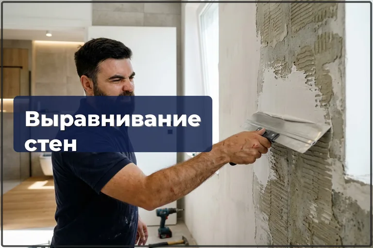 Выравнивание стен после снятия плитки в Варшаве