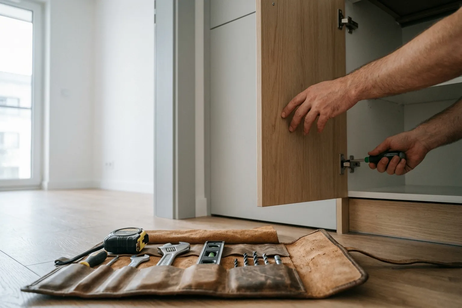 Furniture and Door Adjustment in Warsaw, a HandyMan24 handyman at work