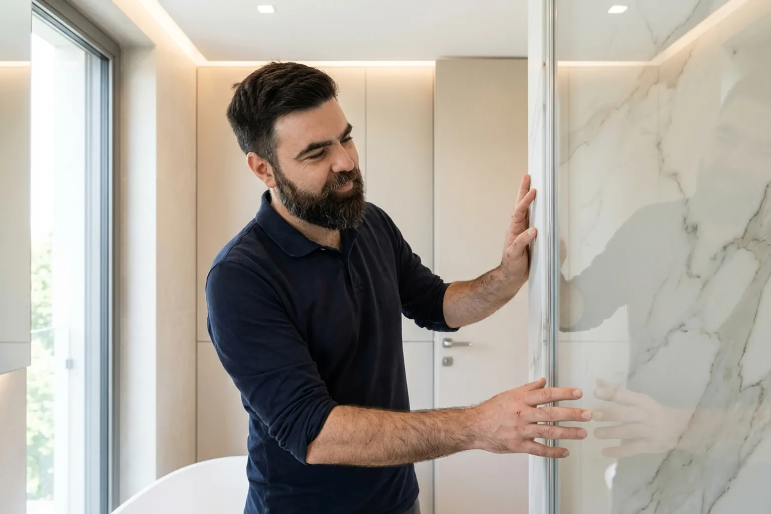 Shower Base Sintered Stone Tiling in Warsaw: a case in detail