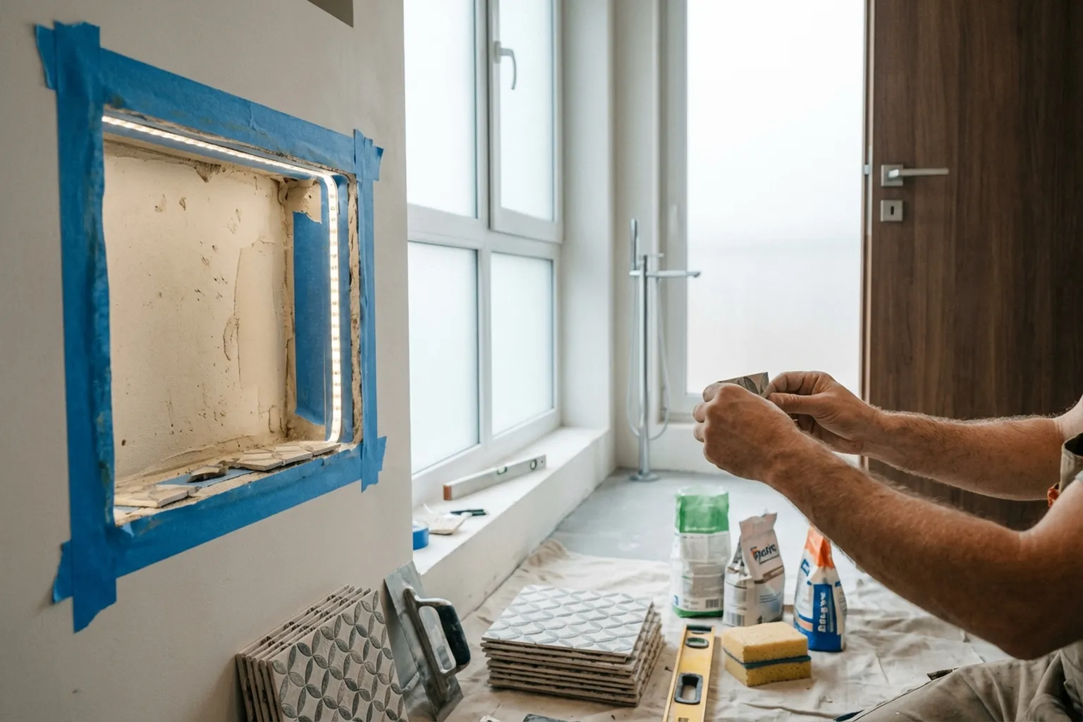Tile Niches and Boxing in Warsaw: getting ready for the job