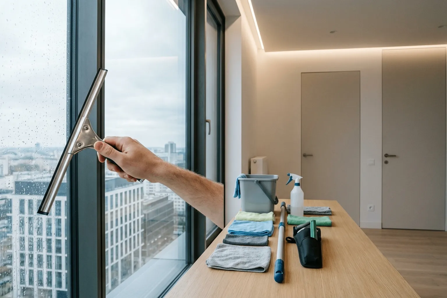 Window Cleaning in Warsaw, a HandyMan24 handyman at work