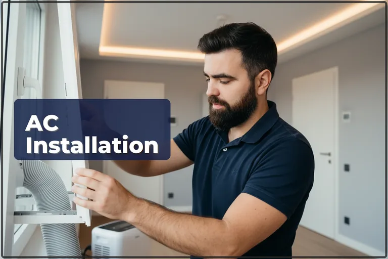 Portable air conditioner installation and service in Warsaw
