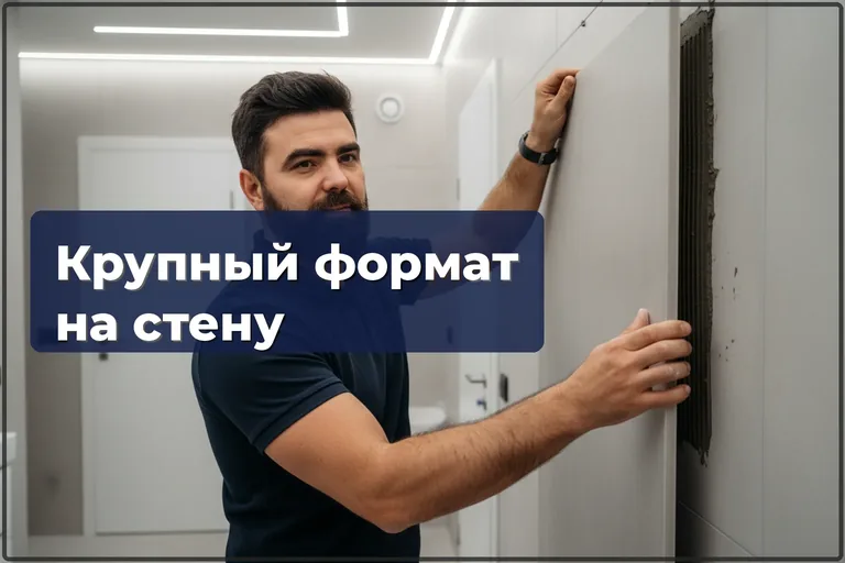Укладка крупноформатной плитки на стену в Варшаве
