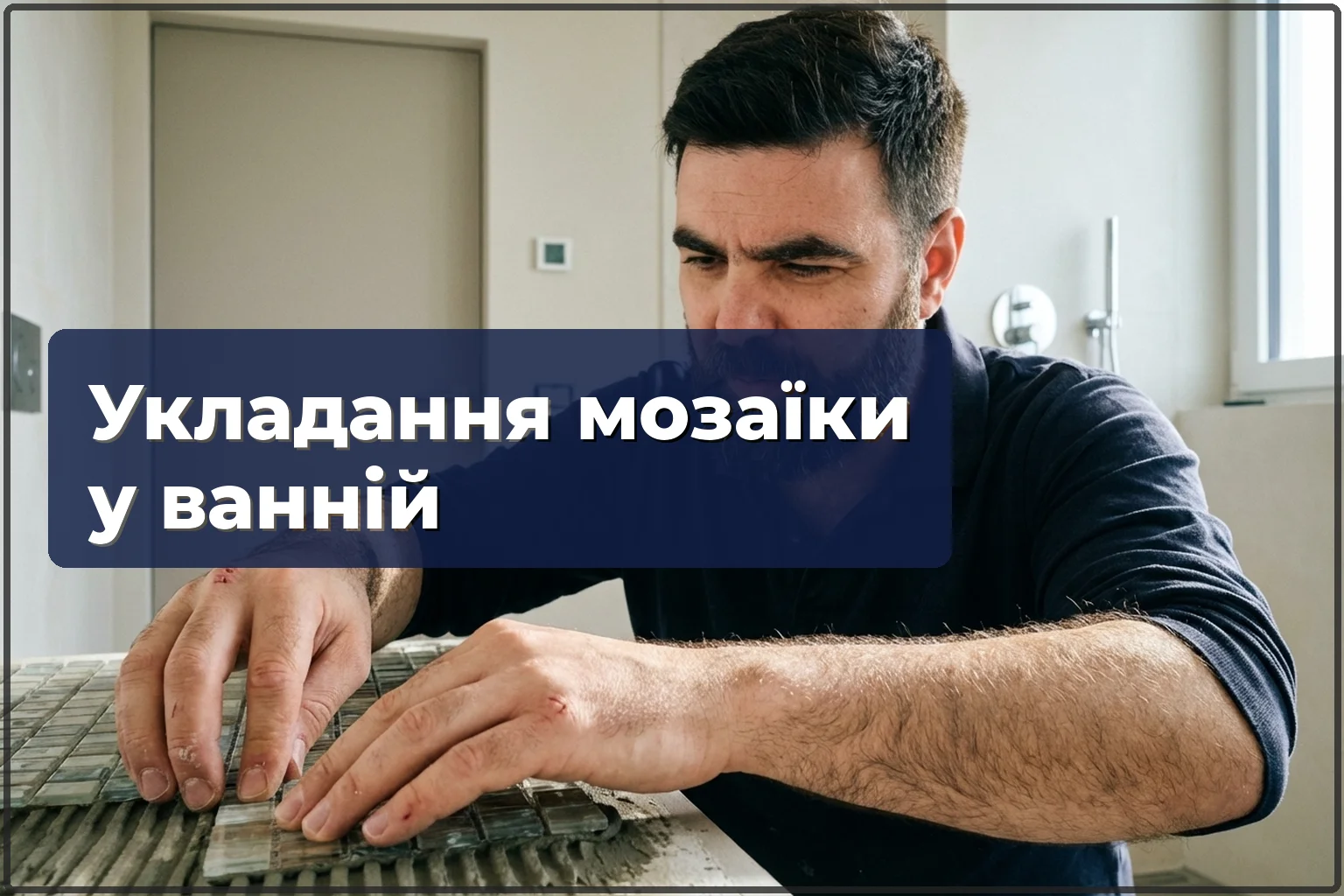 Укладання мозаїки у ванній у Варшаві