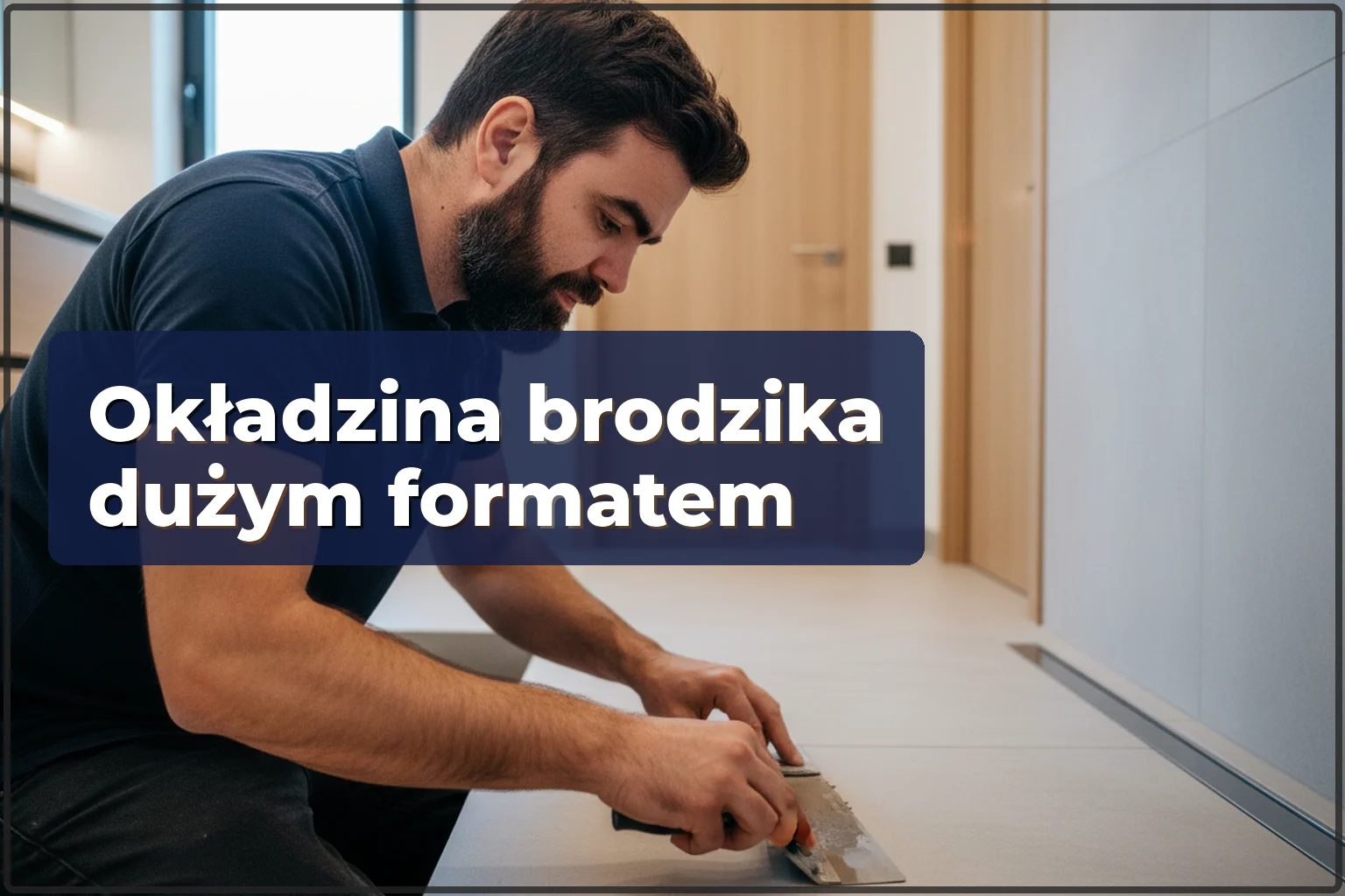 Okładzina brodzika płytkami wielkoformatowymi w Warszawie