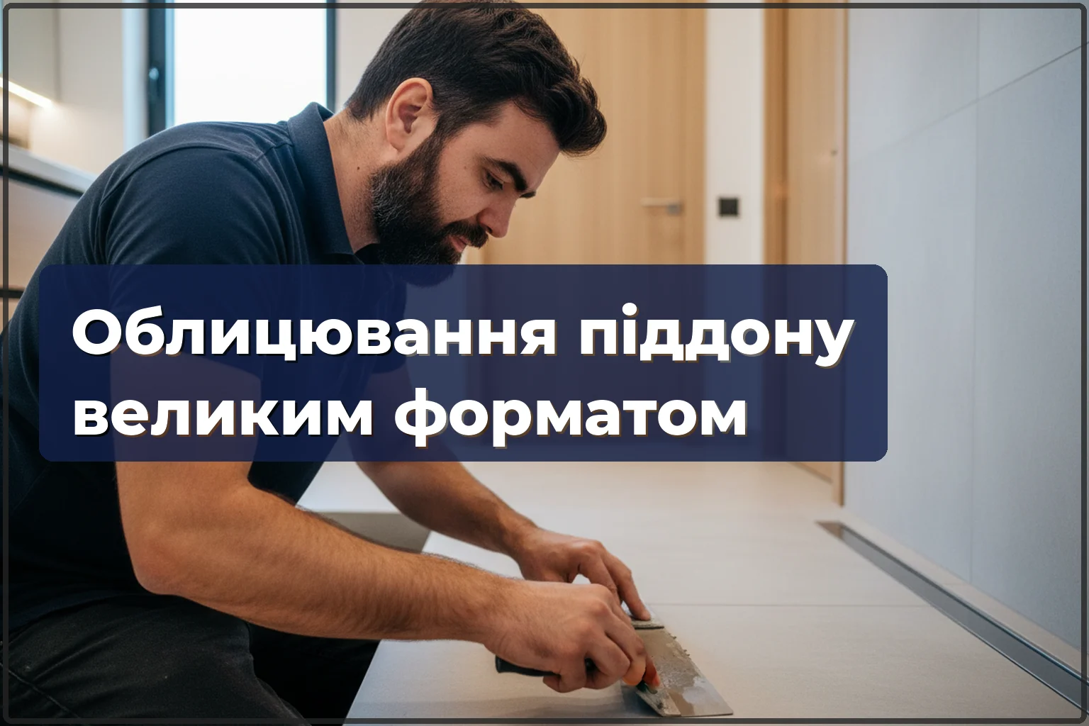 Облицювання душового піддону великоформатною плиткою у Варшаві