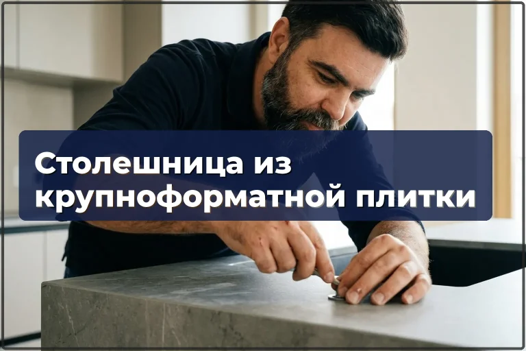 Столешница из крупноформатной плитки в Варшаве