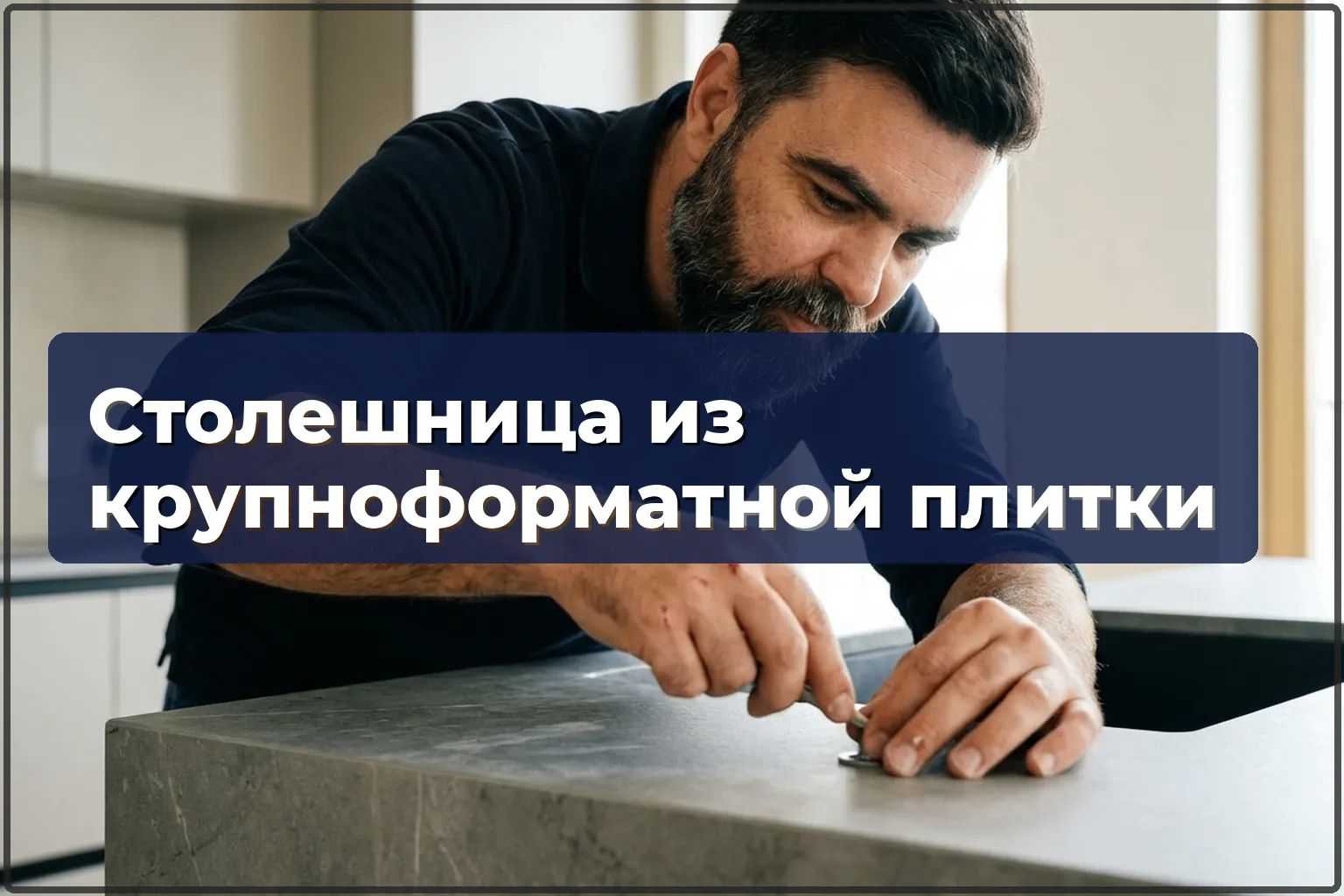 Столешница из крупноформатной плитки в Варшаве