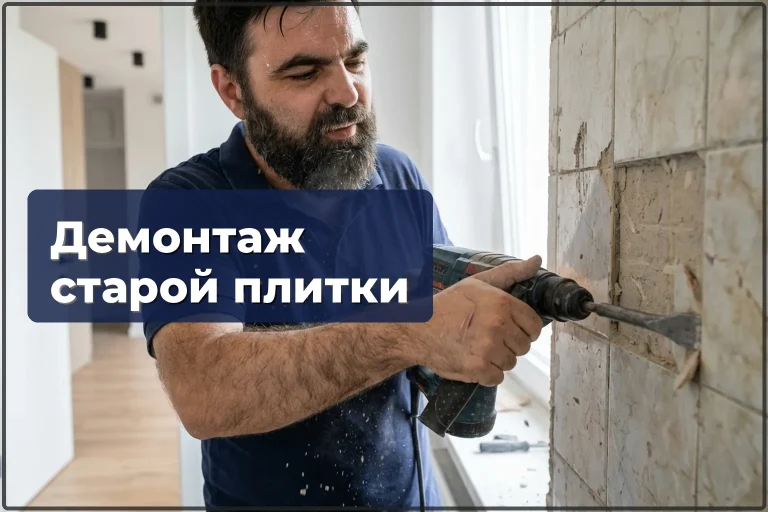 Демонтаж старой плитки в Варшаве — снятие кафеля со стен и пола