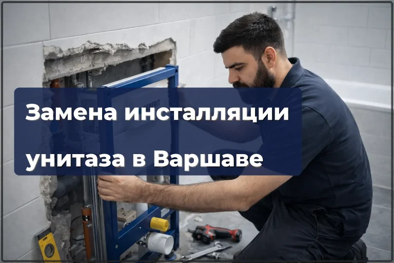 Замена инсталляции унитаза в Варшаве