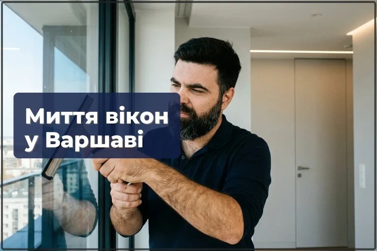 Миття вікон у Варшаві — звичайні та мансардні, без розводів