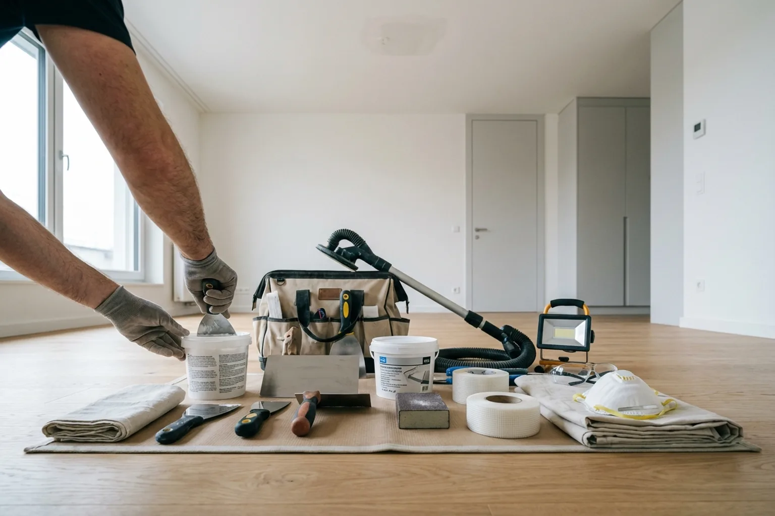 Ремонт потолка в Варшаве: мастер HandyMan24 за работой