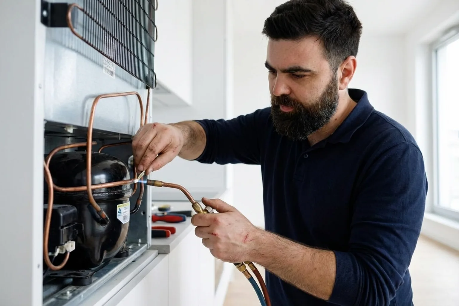 Fridge Compressor Replacement in Warsaw, order of the steps
