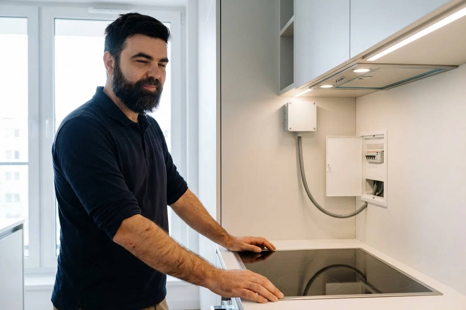 Electric cooker connection in Warsaw: an example of finished work