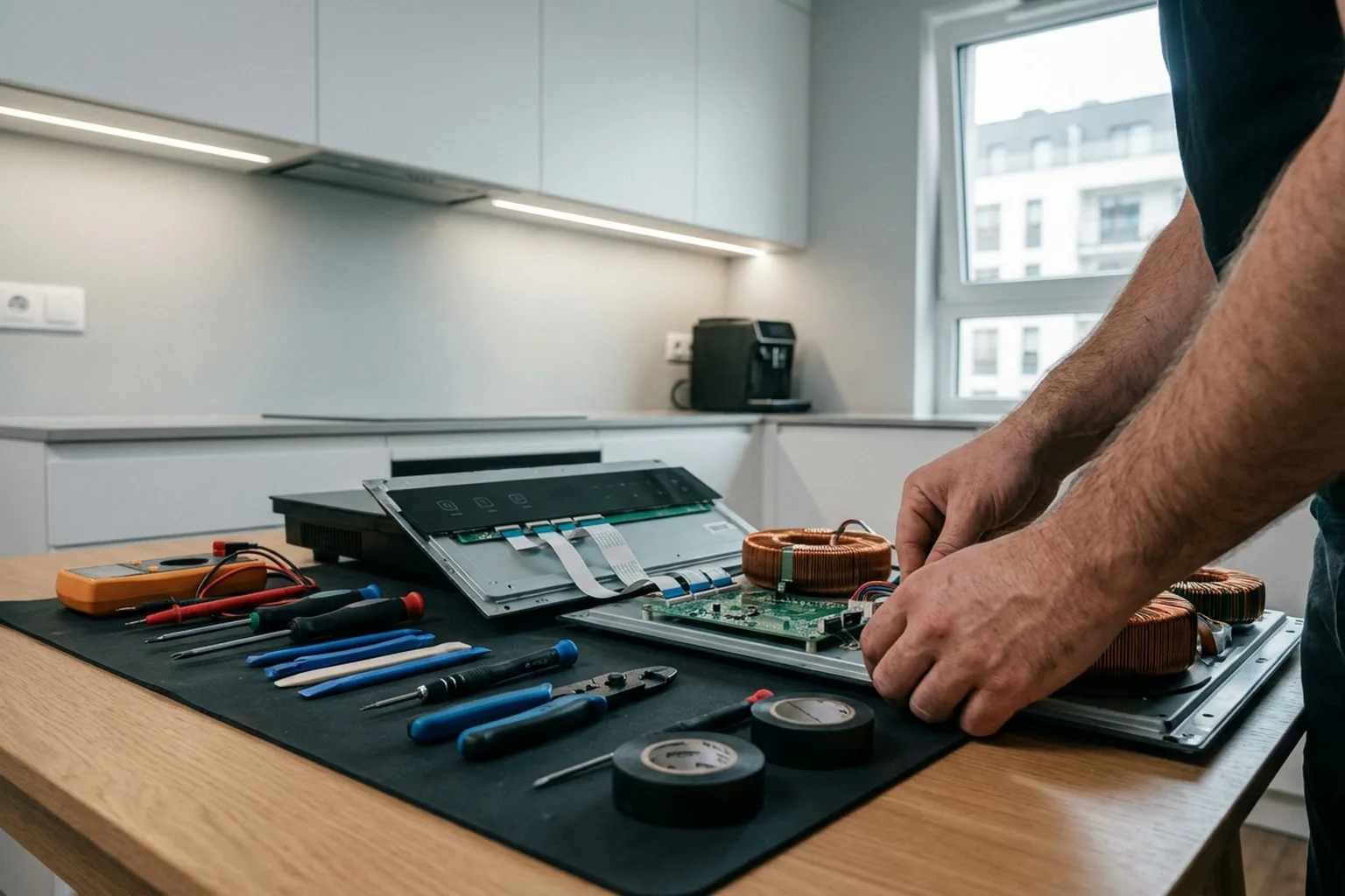 Electric Cooktop Electronics Repair in Warsaw, a HandyMan24 handyman at work