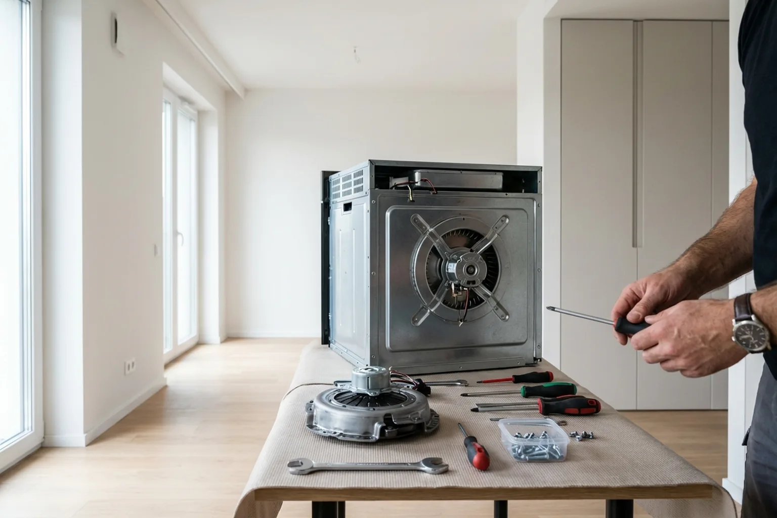Oven Fan Replacement in Warsaw: getting ready for the job