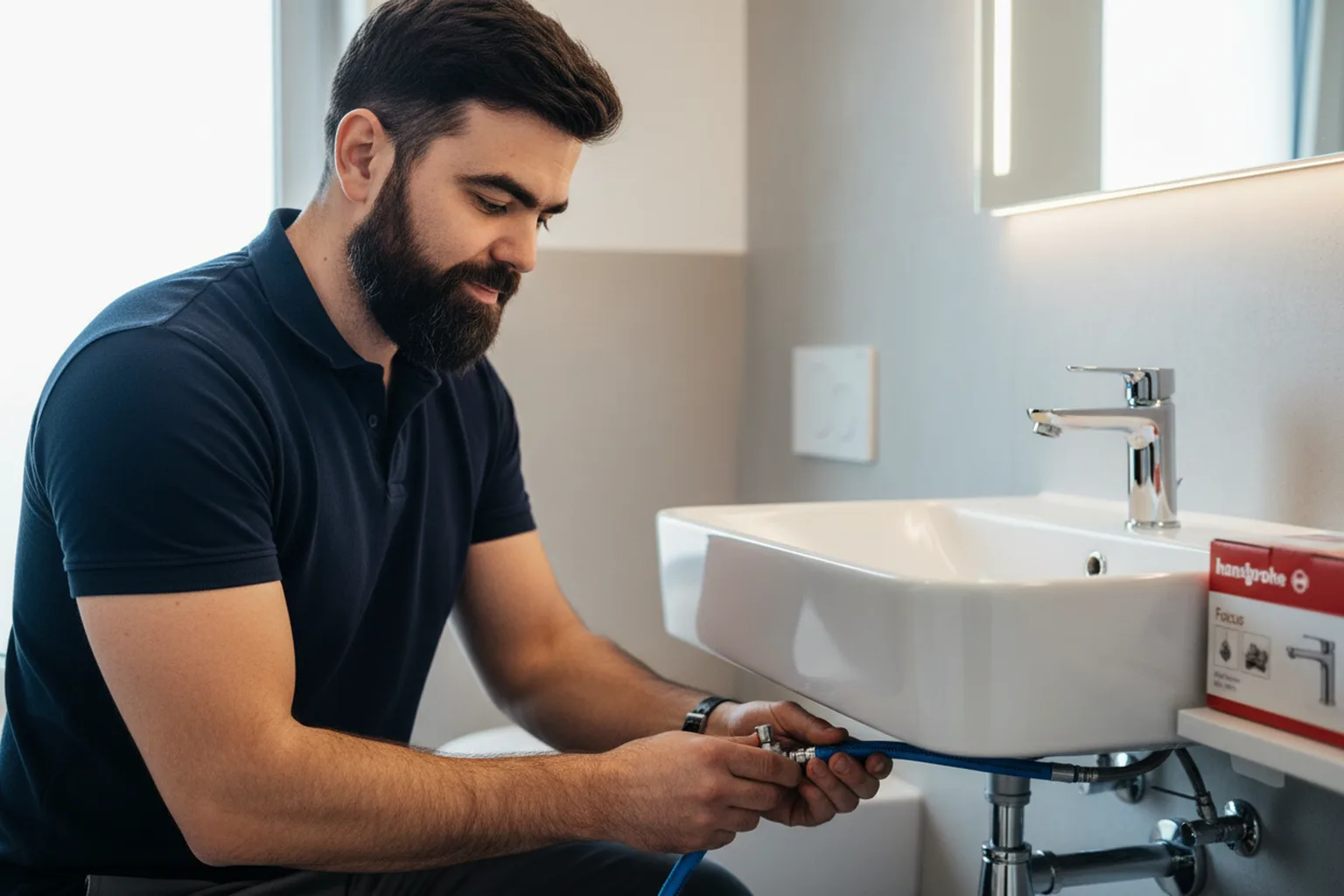 Замена смесителя Hansgrohe в Варшаве: ход работы