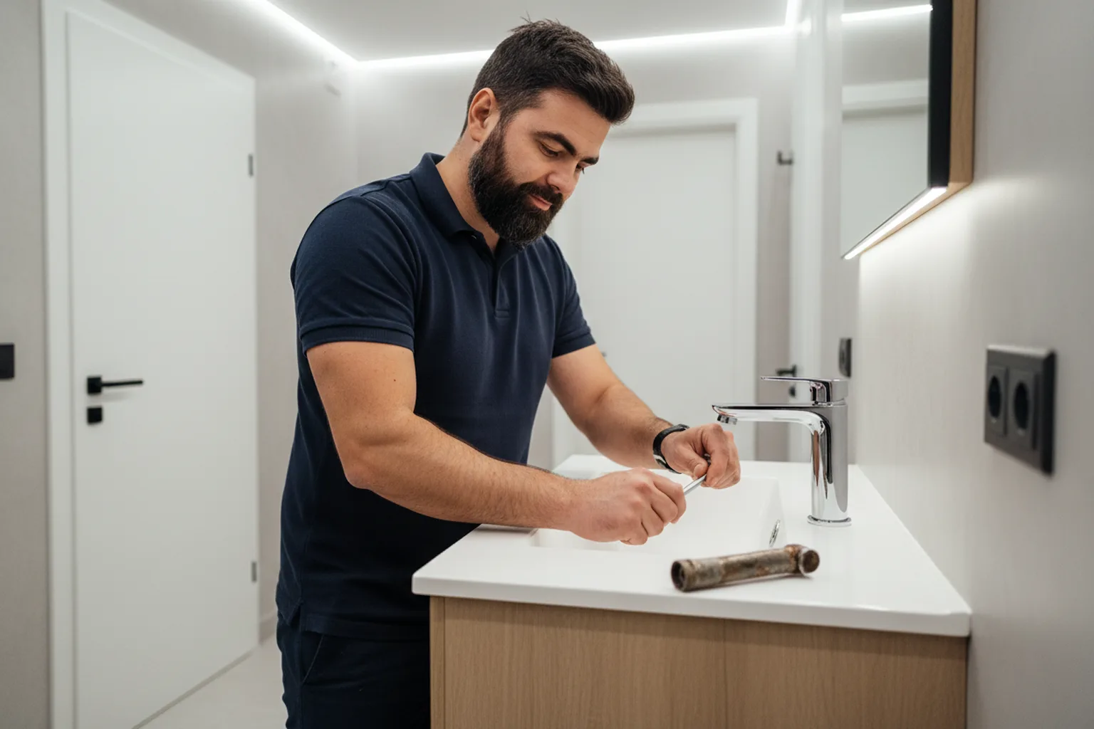 Замена смесителя Kludi в Варшаве: ход работы