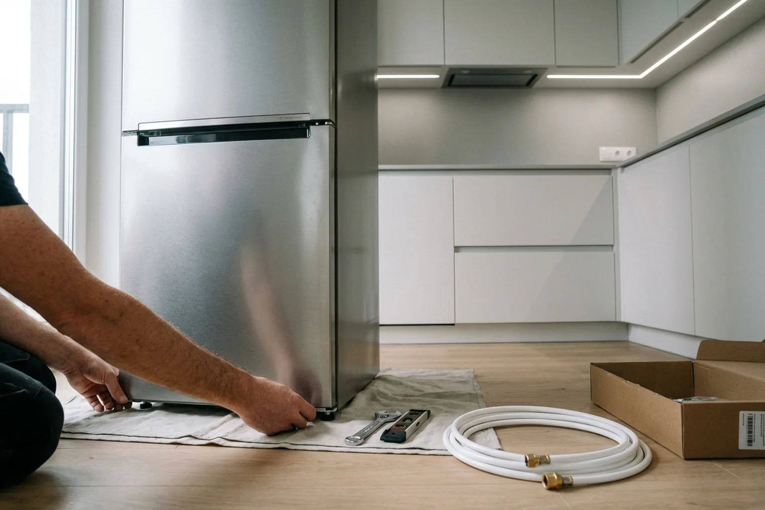 Fridge Connection in the Kitchen in Warsaw: getting ready for the job