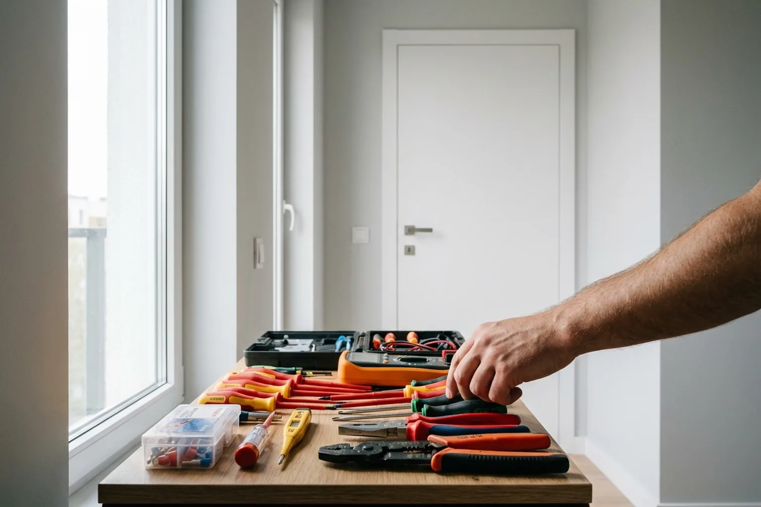 Ремонт освещения в Варшаве: мастер HandyMan24 за работой