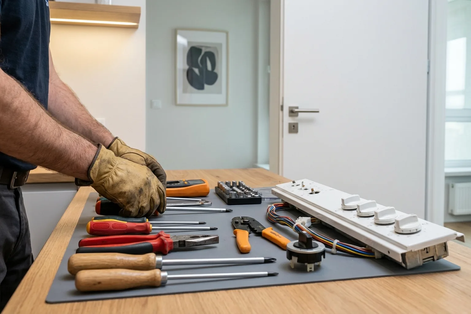 Замена переключателя режимов духовки в Варшаве: мастер HandyMan24 за работой