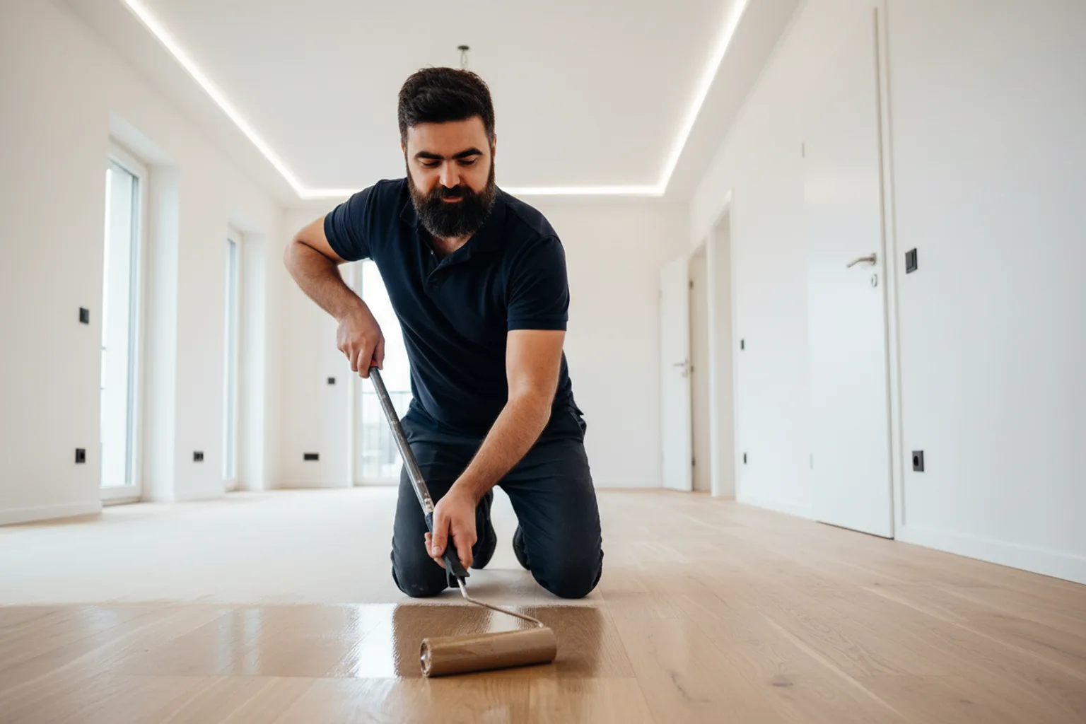 Parquet Lacquering in Warsaw: the job step by step