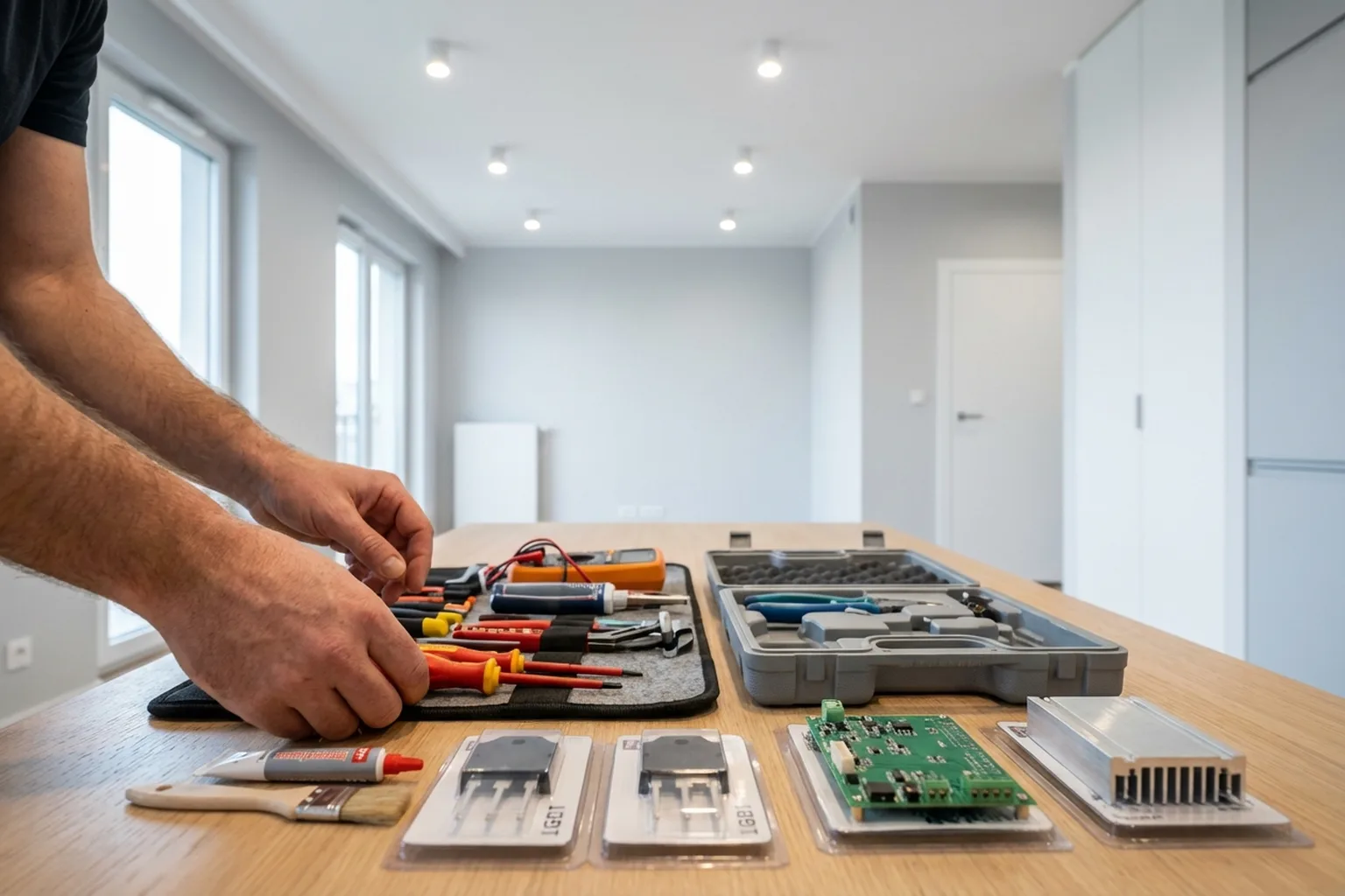 Power Module Replacement for Electric Cooktop in Warsaw, a HandyMan24 handyman at work