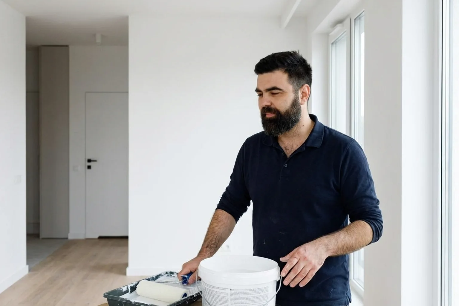 Gruntowanie ścian i sufitów przed malowaniem w Warszawie: przykład wykonanej pracy