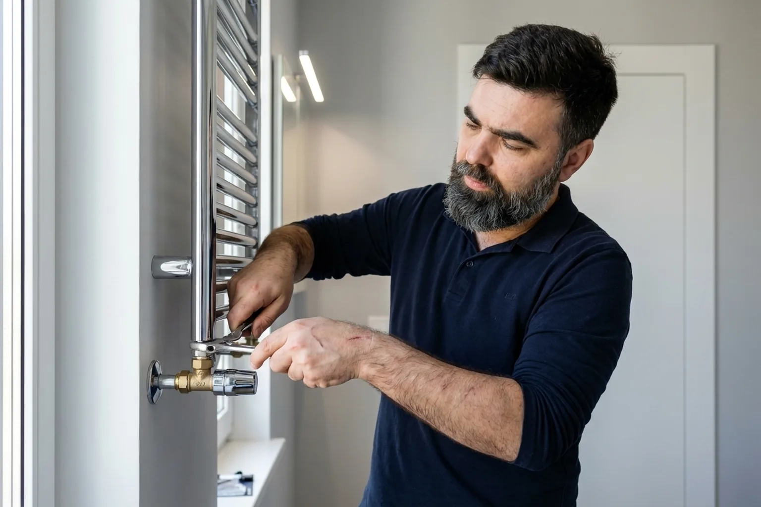 Towel Radiator Installation in Warsaw, order of the steps