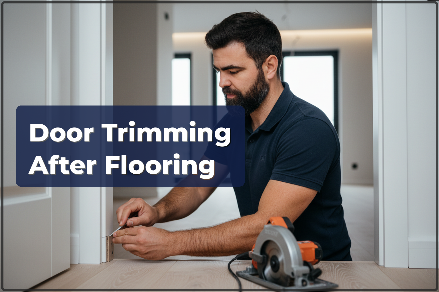Door trimming after floor installation in Warsaw — clean and precise — HandyMan24 Warsaw