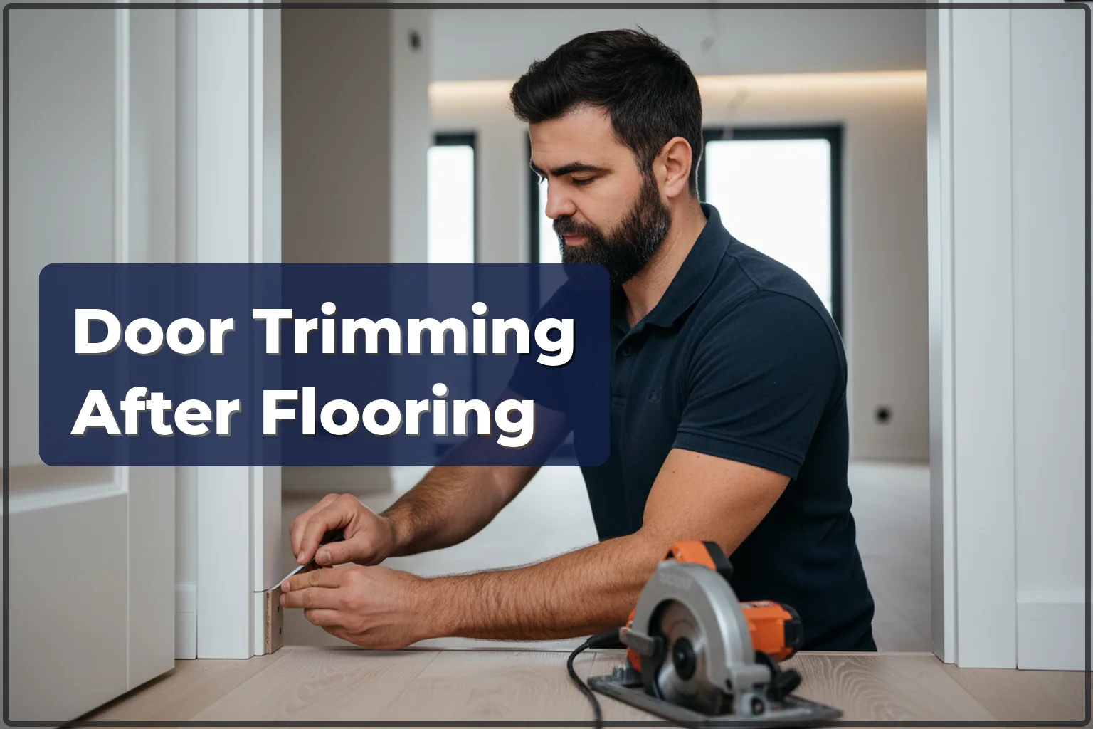 Door trimming after floor installation in Warsaw — clean and precise — HandyMan24 Warsaw