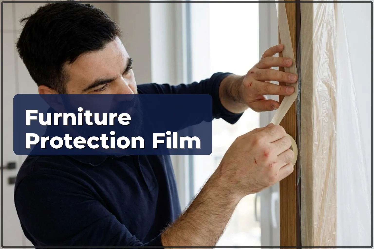 Furniture, door, window and floor protection with film in Warsaw