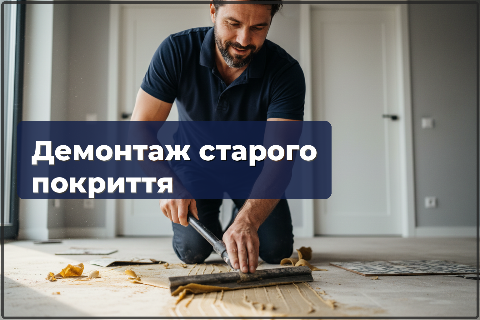 Демонтаж старого підлогового покриття у Варшаві — лінолеум, ковролін, плитка