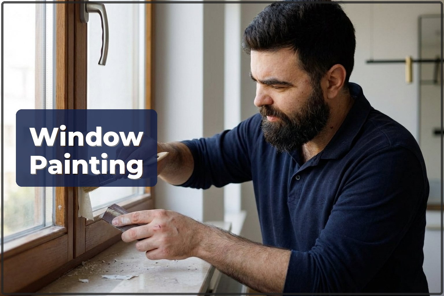 Window painting in Warsaw — restoring wooden frames