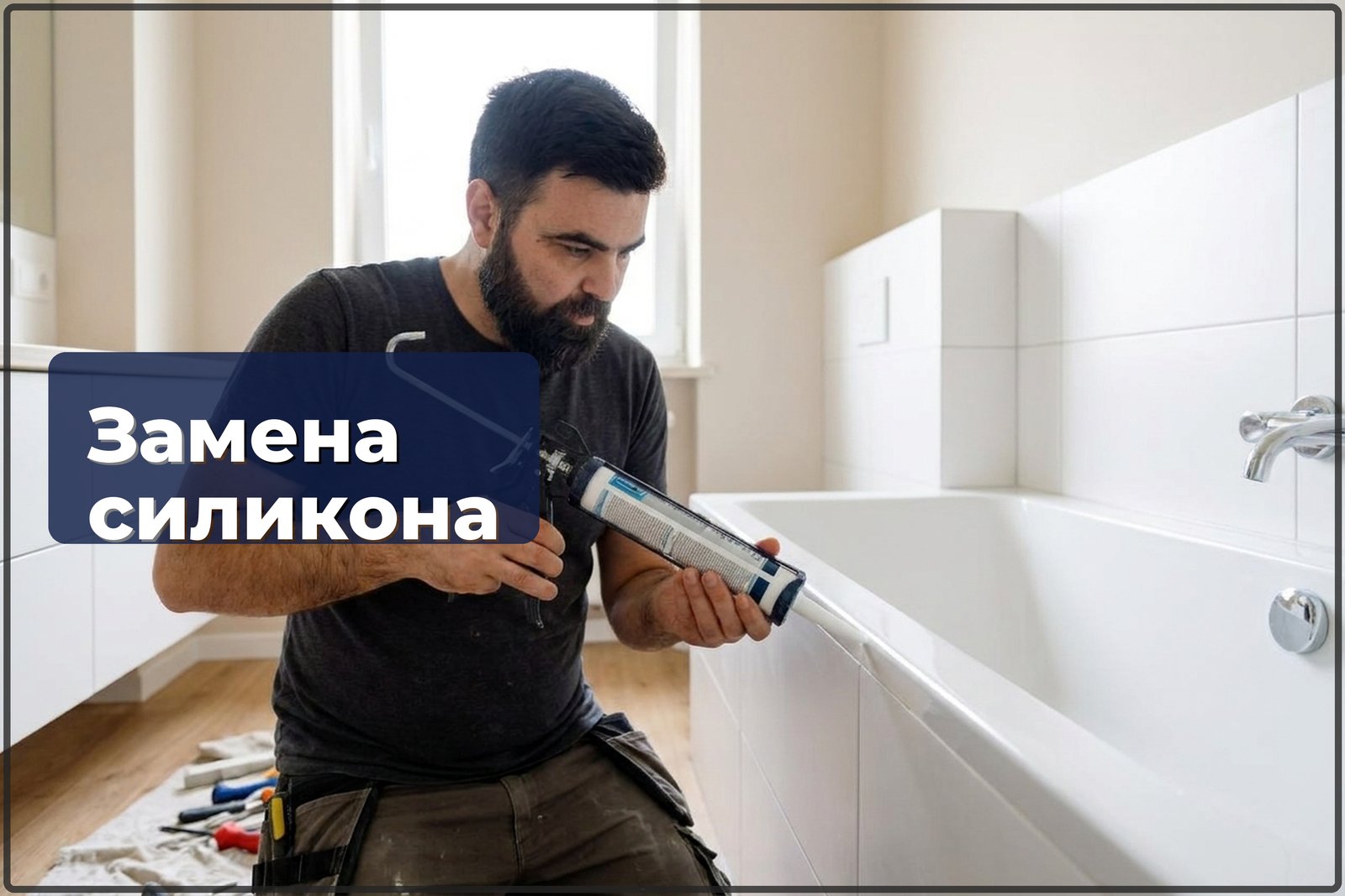 Замена силикона в ванной в Варшаве — ванна, поддон, раковина