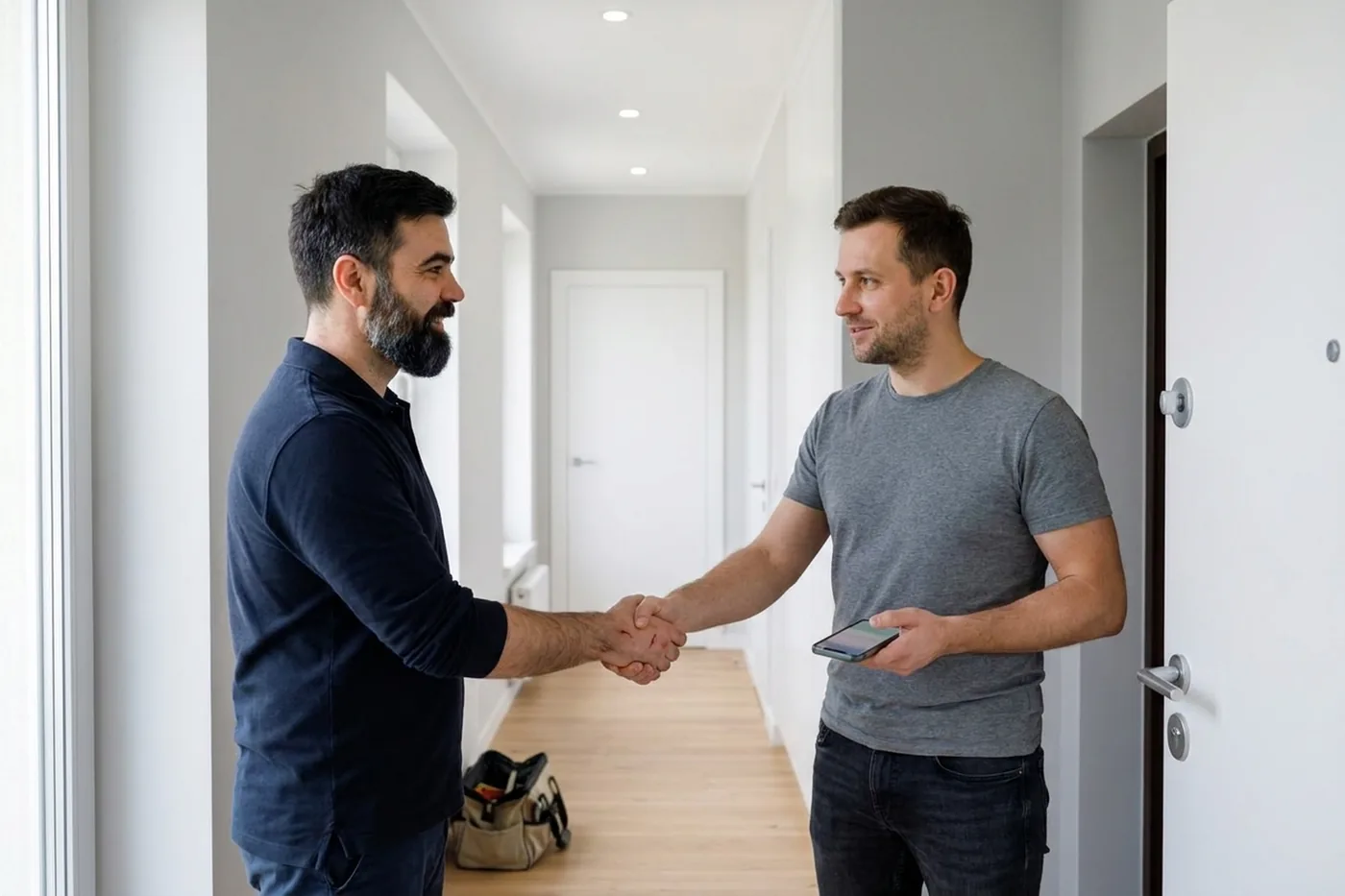 Majster Handyman24 przekazuje wykonane zlecenie klientowi